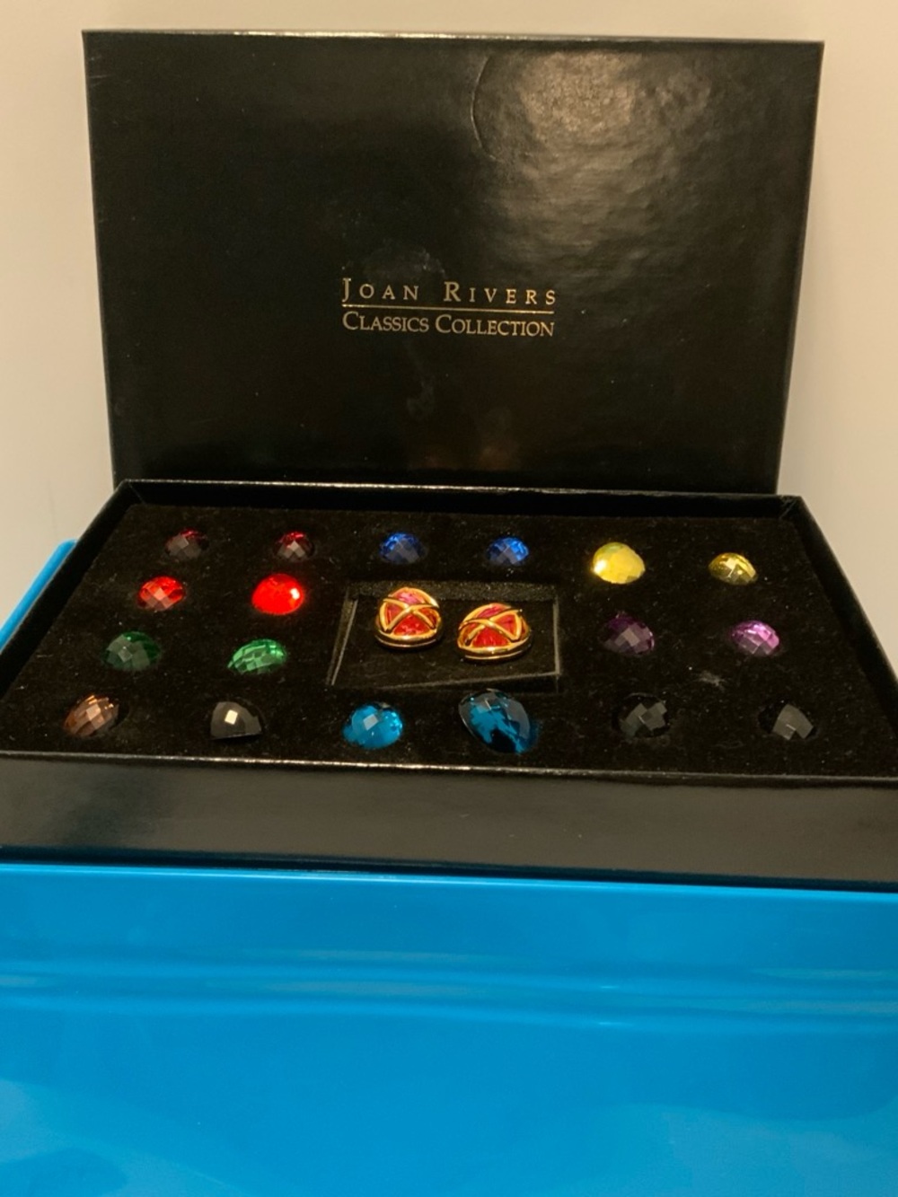 Joan Rivers Men’s Interchangeable Red Enamel Cufflinks Set